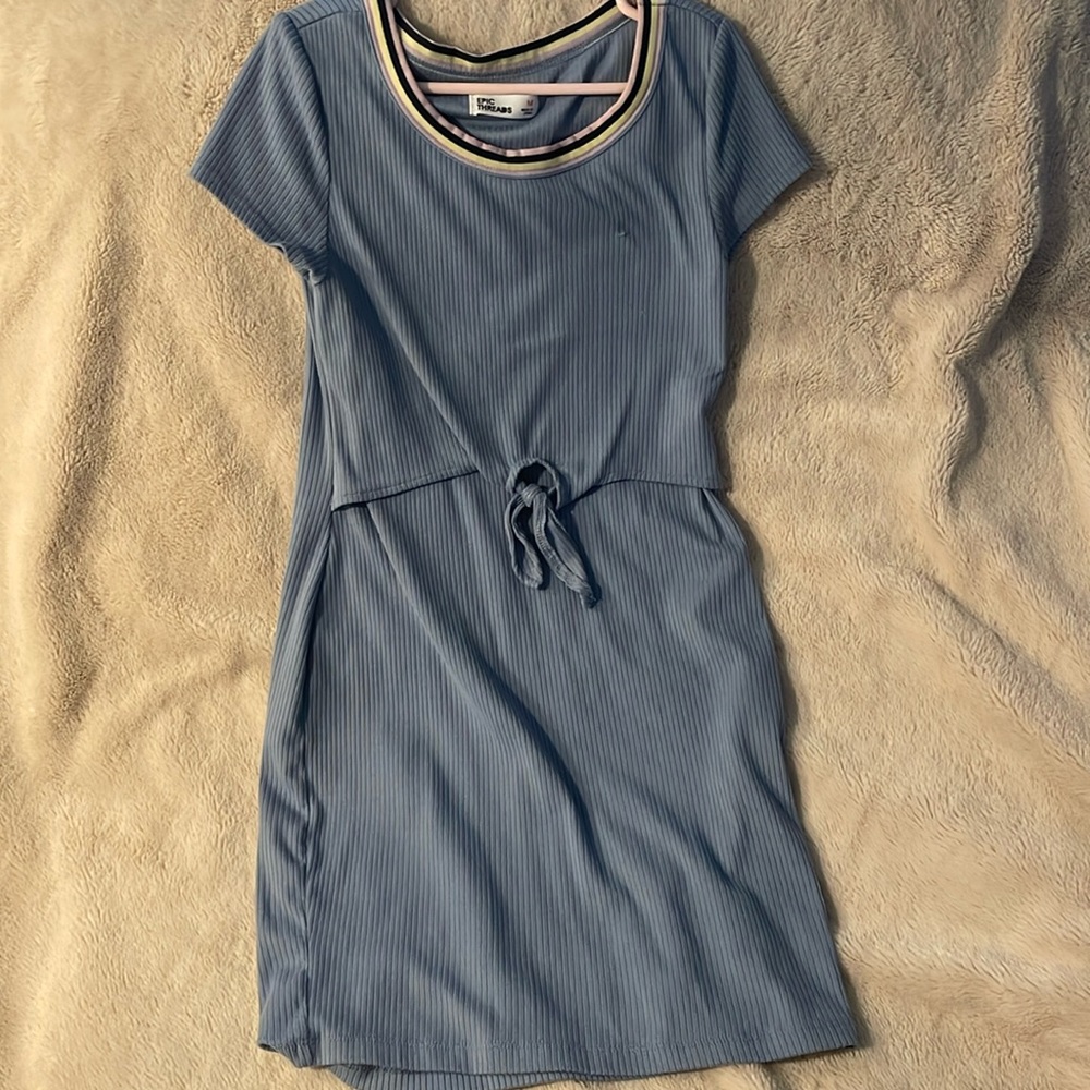 Kids cotton dress.  Pale blue.